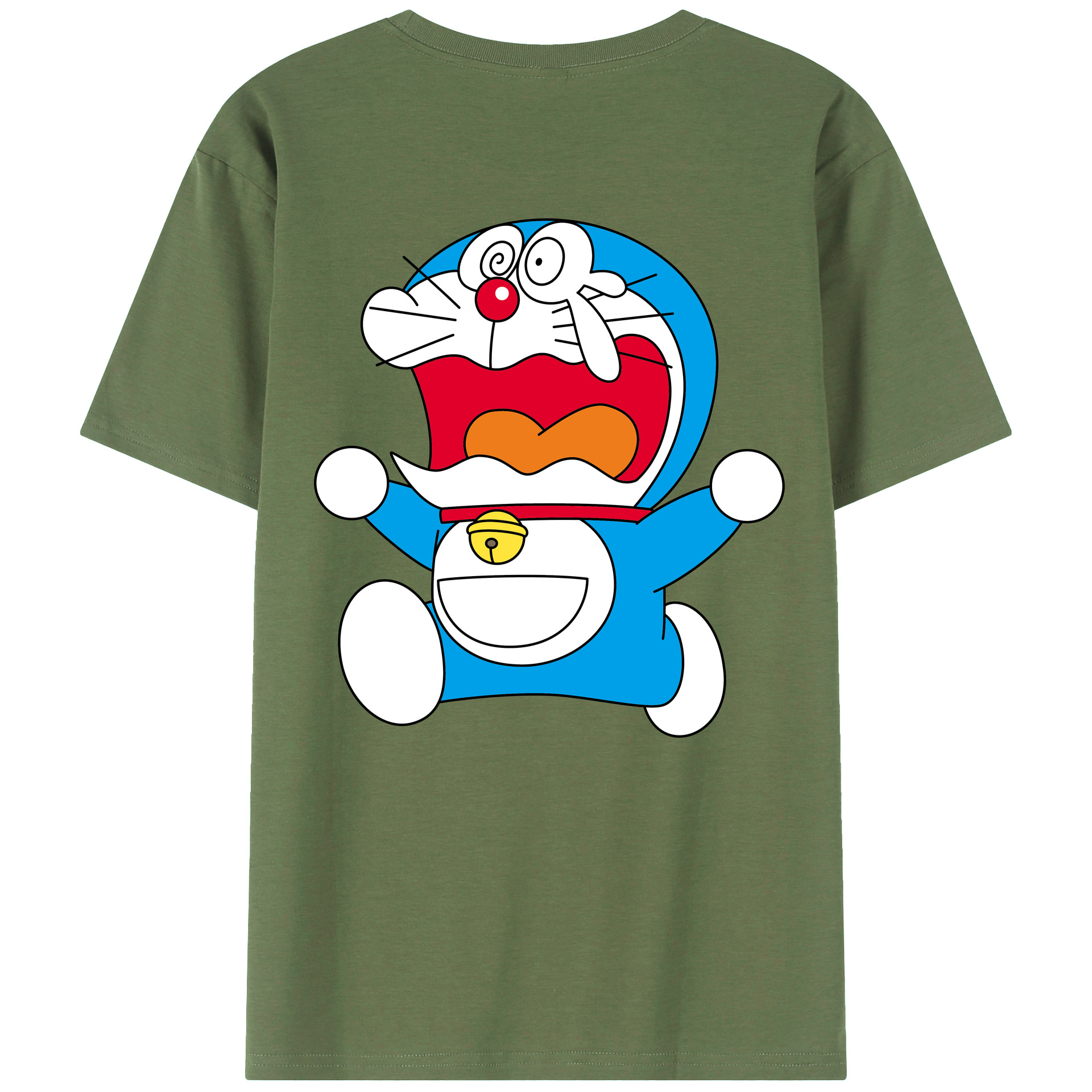 （画像用） ドラえもん Doraemon 綿100％ メンズ半袖Tシャツ（バックプリント） 通気性